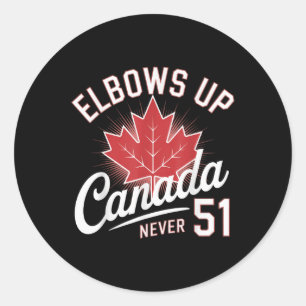 Elbows Up Canada Niemals 51 Canada Flag Runder Aufkleber