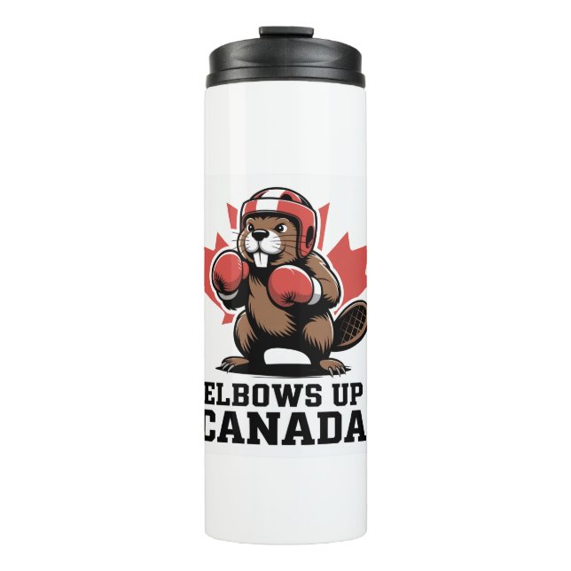 Elbows Up Canada | Quirky-Kanadier-Pride-Geschenk Thermosbecher (Vorderseite)