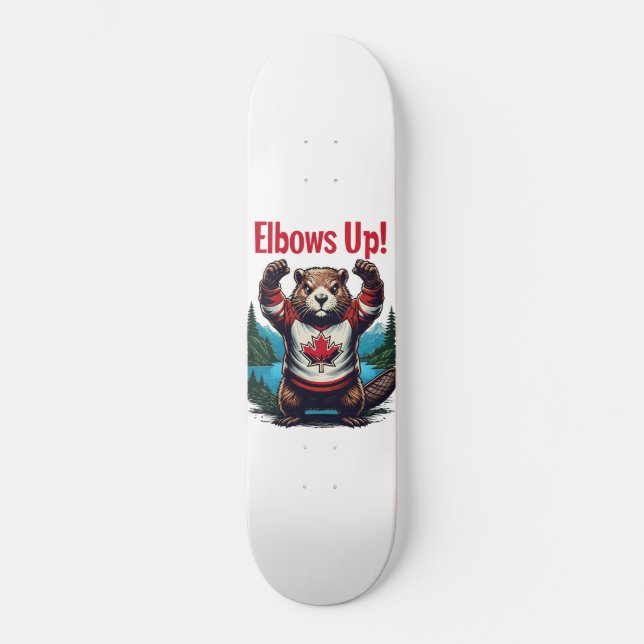 Elbows Up Canada Skateboard (Vorderseite)