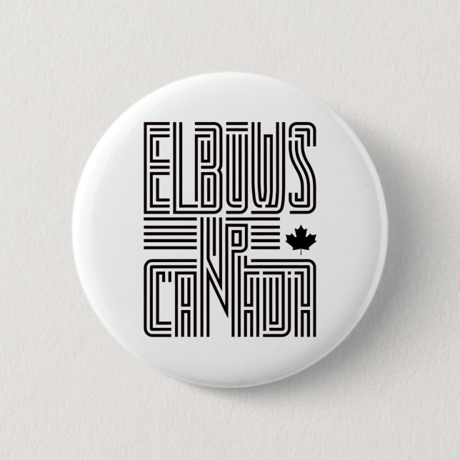 Elbows Up Canada Sticker5 Button (Vorderseite)