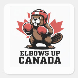 Elbows Up Canada stolz Quadratischer Aufkleber