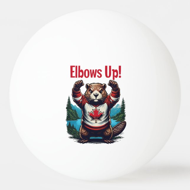Elbows Up Canada Tischtennisball (Vorderseite)