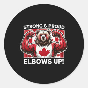 Elbows Up Canada True North Strong Powerfull Staat Runder Aufkleber