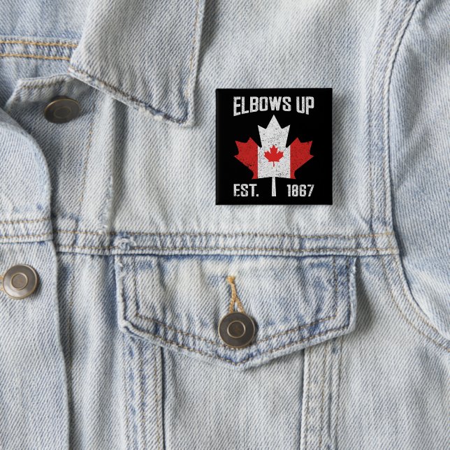 Elbows Up Canada True North Strong Strong Canadian Button (Beispiel)
