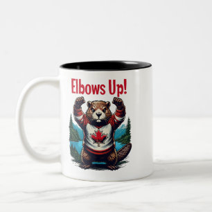 Elbows Up Canada Zweifarbige Tasse