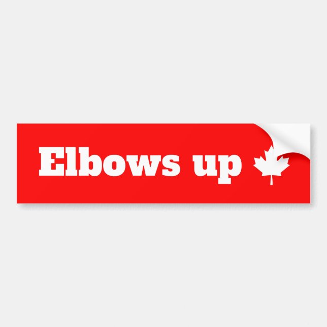 Elbows up Canadian pride bumper sticker (Devant)
