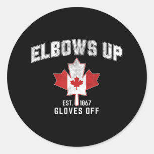 Elbows Up Est 1867 Canadian Maple Leaf Kanada Runder Aufkleber