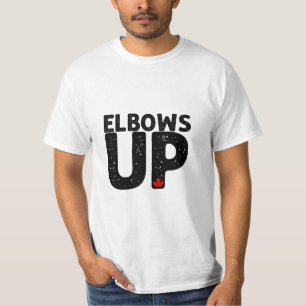 ELBOWS UP Fett bedrückte Typografie T-Shirt