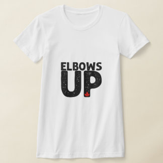 ELBOWS UP Fett bedrückte Typografie T-Shirt