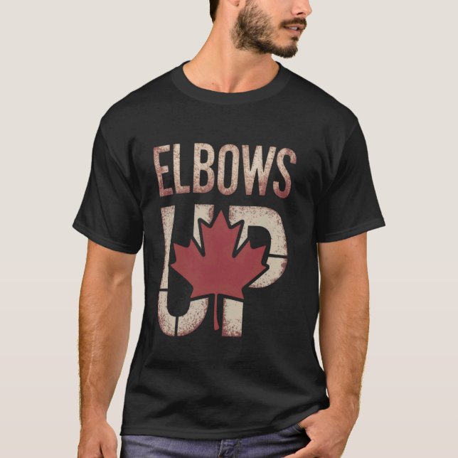 Elbows Up Kanada Meme T-Shirt (Vorderseite)