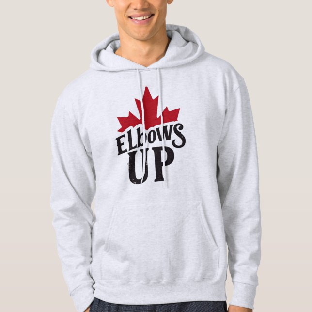 Elbows Up - kühner kanadischer Geist Hoodie (Vorderseite)