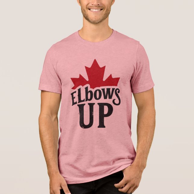 Elbows Up - kühner kanadischer Geist Tri-Blend Shirt (Vorderseite)