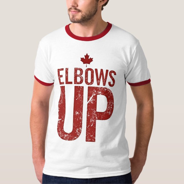 Elbows Up - Stehen Sie stark für Kanada T-Shirt (Vorderseite)