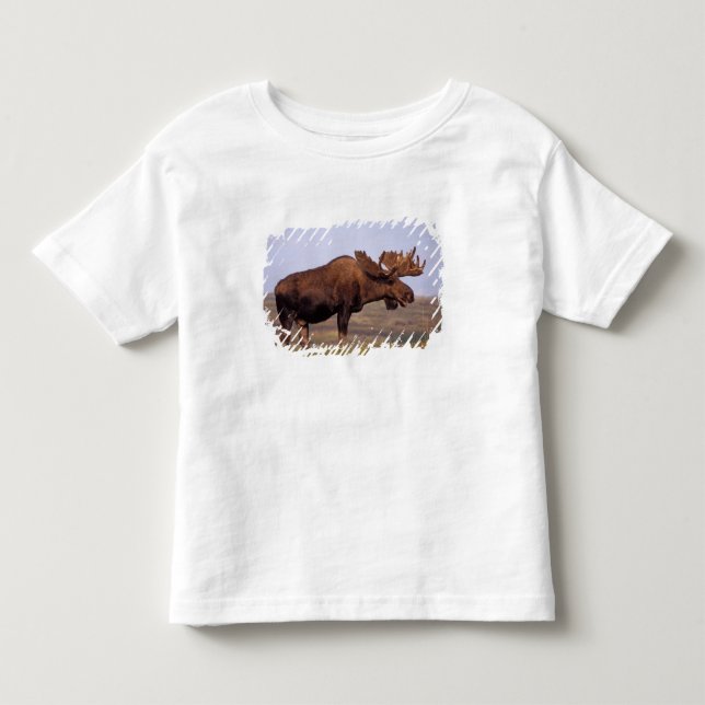 Elch, Alces Alces, Stier mit großen Geweihten Kleinkind T-shirt (Vorderseite)