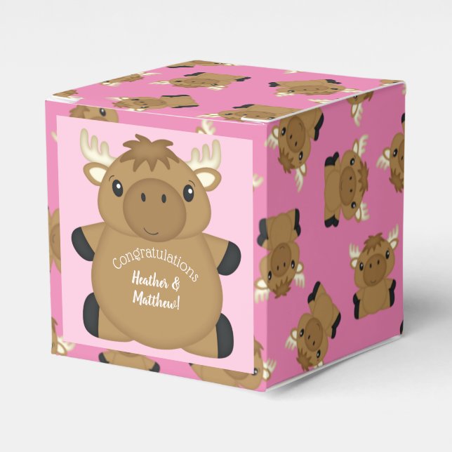 Elch Baby Dusche Woodland Geschenkschachtel (Vorderseite)