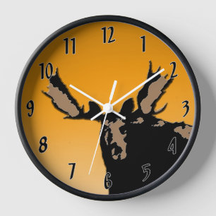 Elch bei Sonnenuntergang - Originale Wildlife-Kuns Uhr