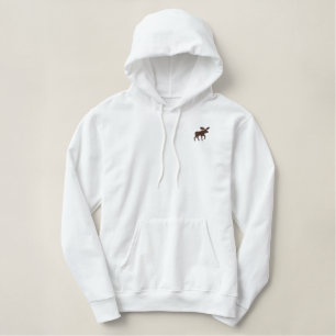Elch Bestickter Hoodie