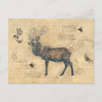 Elch-Dekupage Vintage-Ephemera