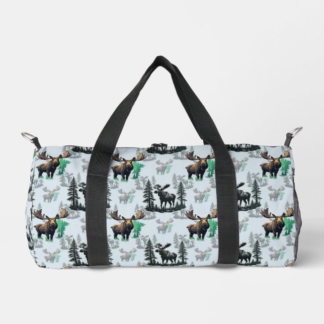 Elch Elch Antlers Deer Muster Design Duffle Bag (Vorderseite)