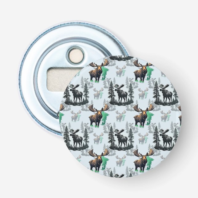 Elch Elch Antlers Deer Muster Design Flaschenöffner (Vorderseite)
