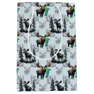 Elch Elch Antlers Deer Muster Design Mittlere Geschenktüte