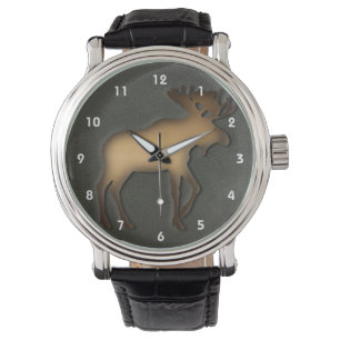 Elch-Entwurfs-Uhr durch Leslie Harlow 528 Armbanduhr