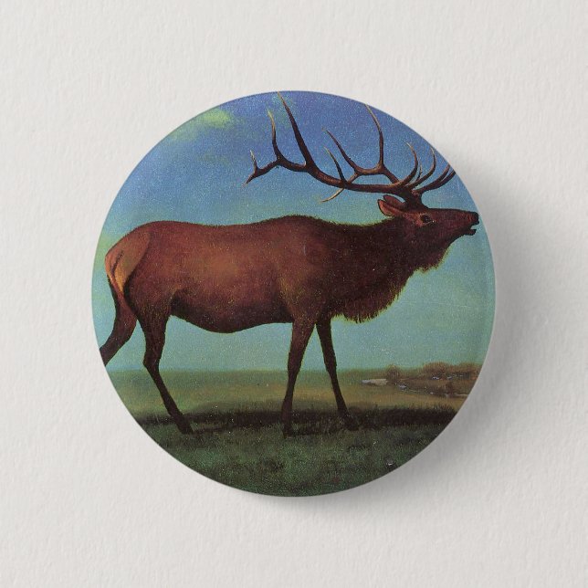 Elch-Gemälde Button (Vorderseite)