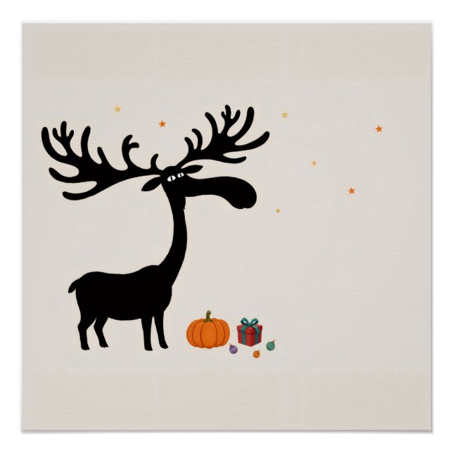 Elch-Halloween-Plakat Poster (Vorderseite)