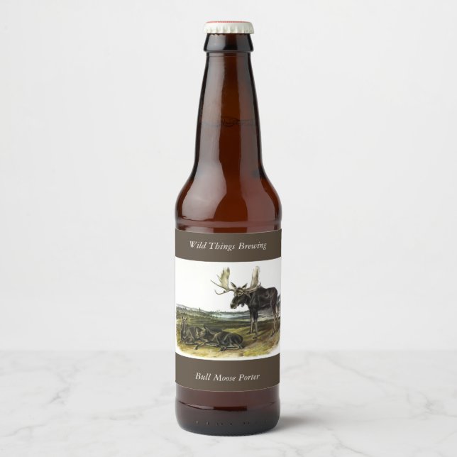 Elch Hirsch (Elch - Alzen Alzen) von Audubon Bierflaschenetikett (Vorderseite)