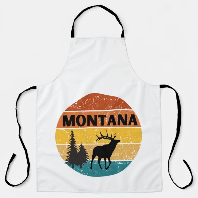 Elch im Montana-Gebirge. Jäger Schürze (Vorderseite)