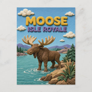 Elch Isle Royale Modern KlayKoo Postkarte