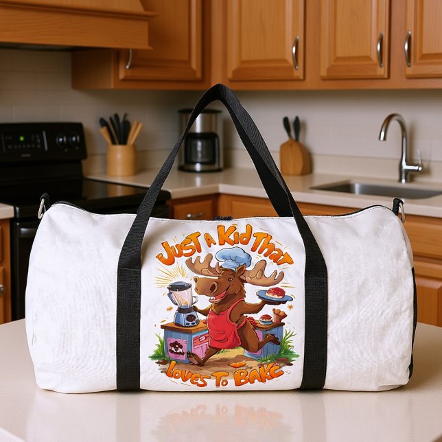 Elch-Koch am Herd Duffle Bag (Von Creator hochgeladen)