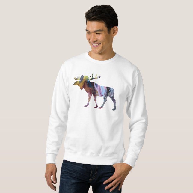 Elch-Kunst Sweatshirt (Vorne ganz)