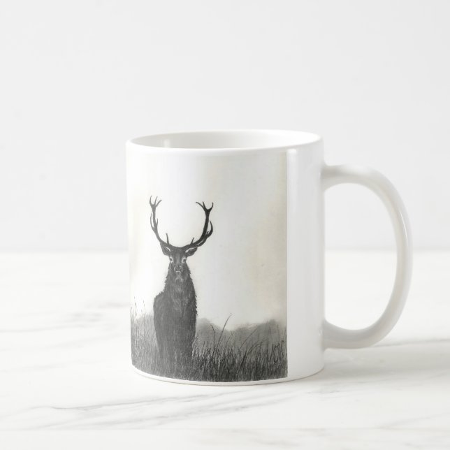 Elch-Kunst-wilde Tier-Kontrast-Kaffee-Tasse Tasse (Rechts)
