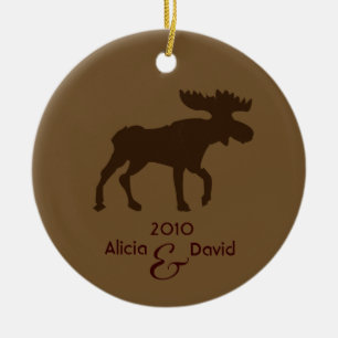 Elch-Land-rustikale Weihnachtsbaum-Verzierung Keramik Ornament