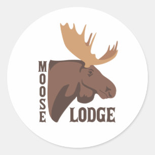 Elch Lodge Runder Aufkleber