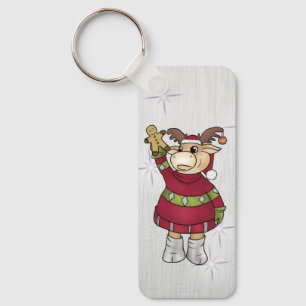 Elch mit Lebkuchen Schlüsselanhänger