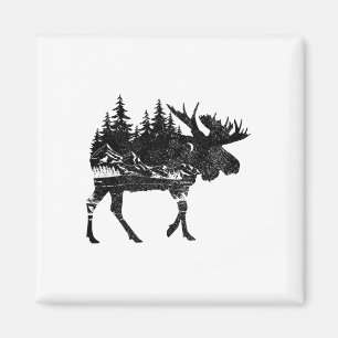 Elch Natur Alaska Wandern Angeln Camping Jagen Magnet