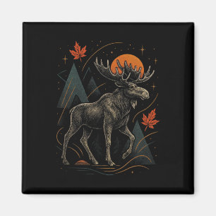 Elch Natur Wildnis Herbst Abenteuer Wald Magnet