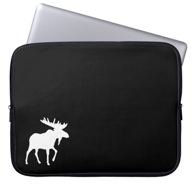 Elch-schwarze Laptop-Hülse 15" Laptopschutzhülle (Vorderseite)