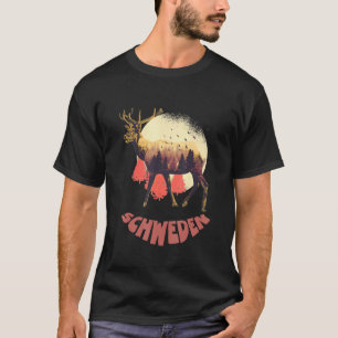 Elch Schweden Hej Outdoor Scandinavia Angeln holi T-Shirt