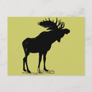 Elch-Silhouette in jeder Farbe Postkarte