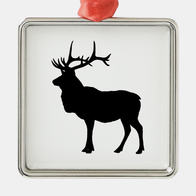 Elch-Silhouette Ornament Aus Metall (Vorne)