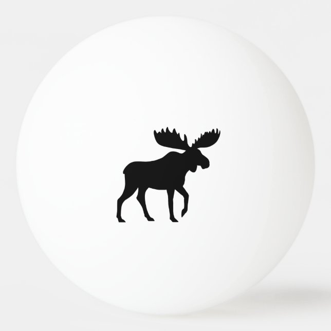 Elch-Silhouette Tischtennisball (Vorderseite)