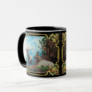Elch, Stier und Kuh in der Tasse Montana