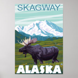Elch-Szene - Skagway, Alaska Poster