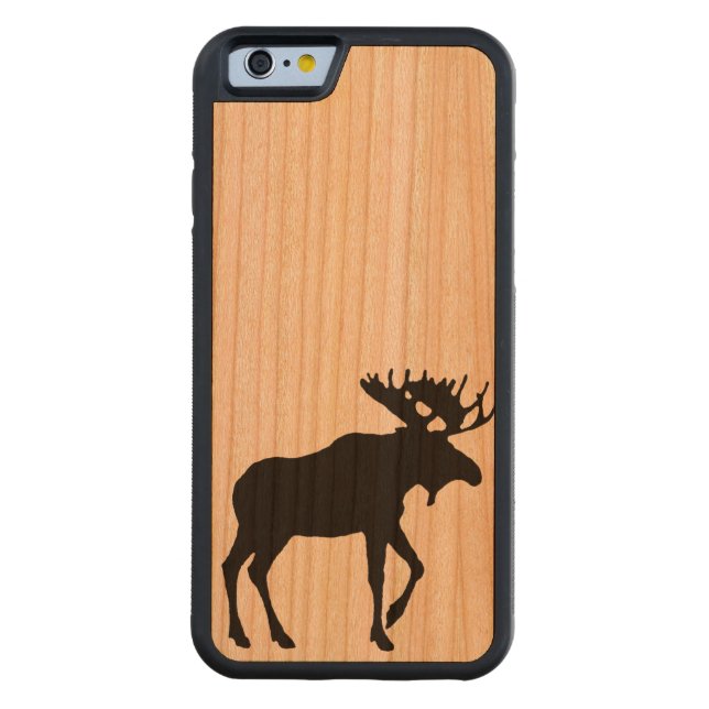 Elch-Telefon-Kasten Carved Wood iPhone Hülle (Rückseite)