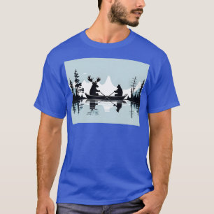 Elch und Bär in einem Kanu T-Shirt