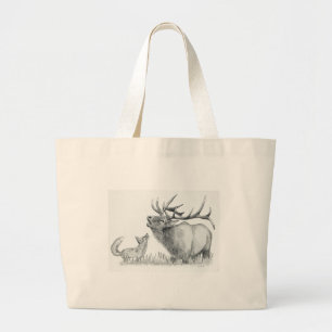 Elch und FOX Jumbo Stoffbeutel