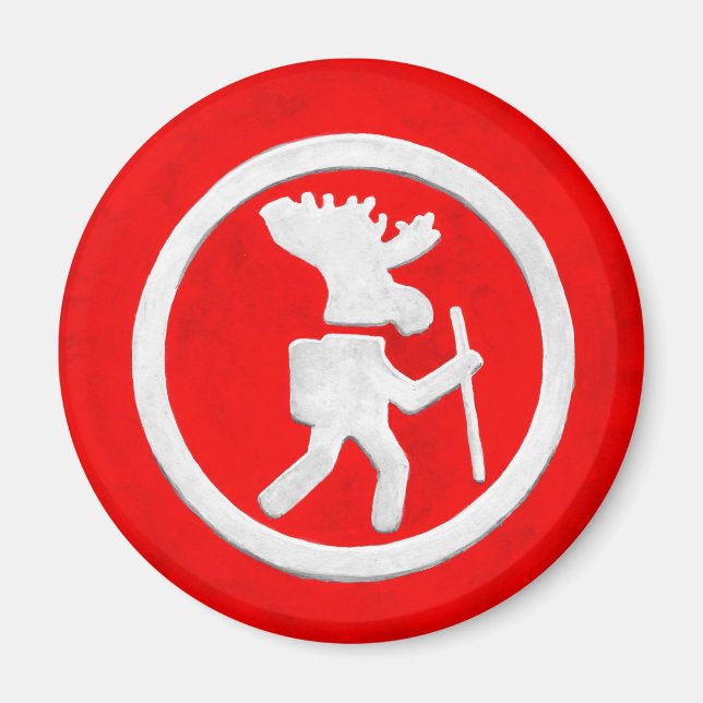 Elch-Wanderwegmarkierung Magnet (Vorne)